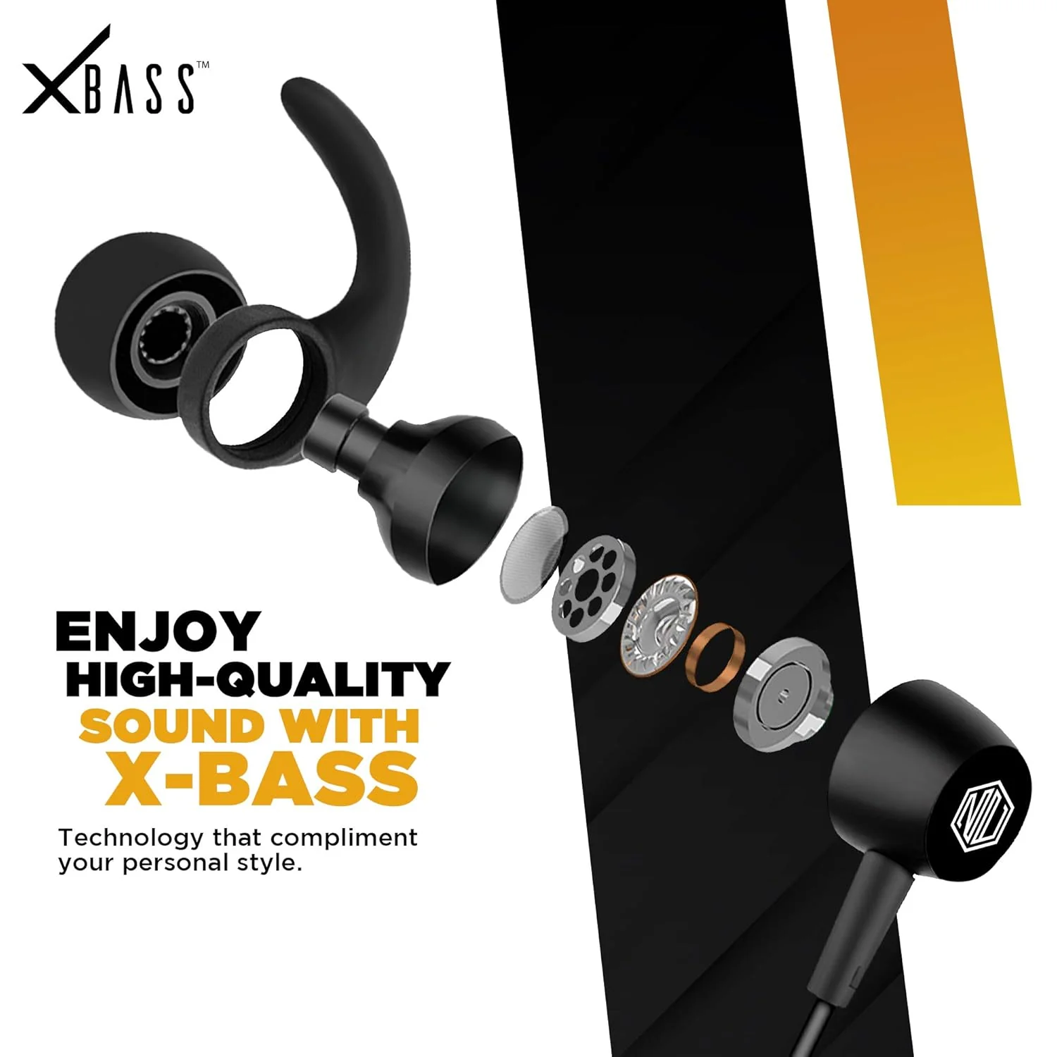 Nu Republic Cosmo X3 Vibro Wireless Bluetooth in Ear Neckband Earphone with Mic (Black) - Image 3