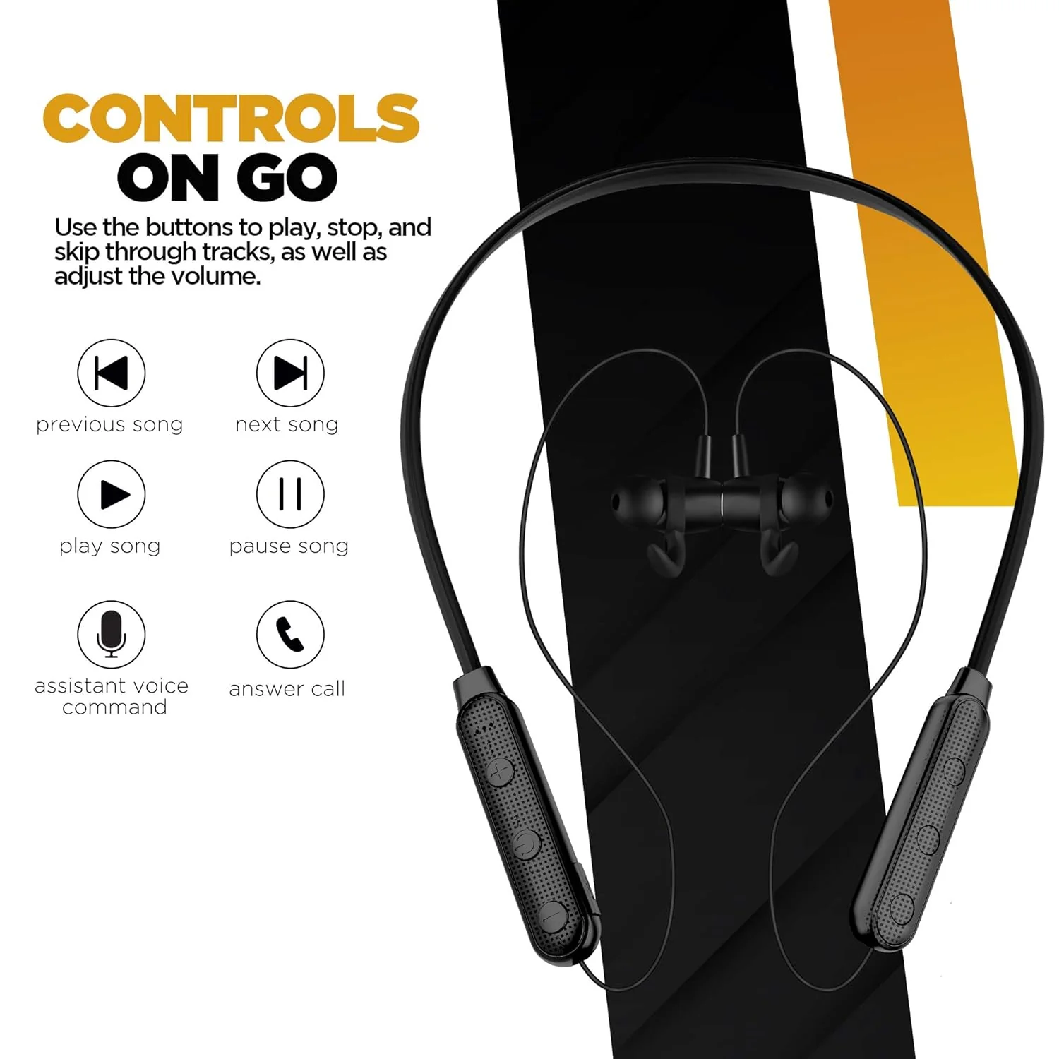 Nu Republic Cosmo X3 Vibro Wireless Bluetooth in Ear Neckband Earphone with Mic (Black) - Image 7
