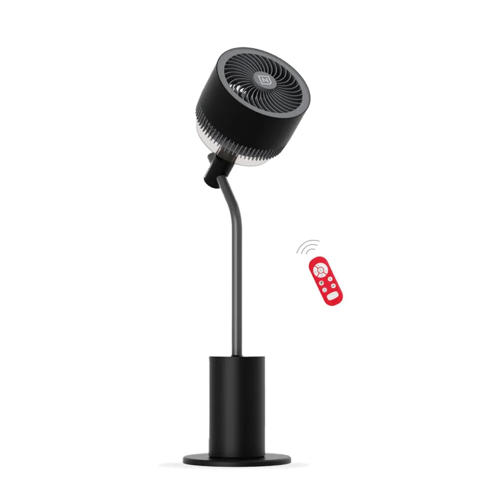 NUUK HALO v2 3D Air Circulation Tower Fan with Mood Lamp | Super Silent Remote Controlled Standing BLDC Fan | 12 Wind Speeds & 4 Fan Modes | 120˚ Horizontal & 90˚ Vertical Oscillation | 3 NIDEC Motors