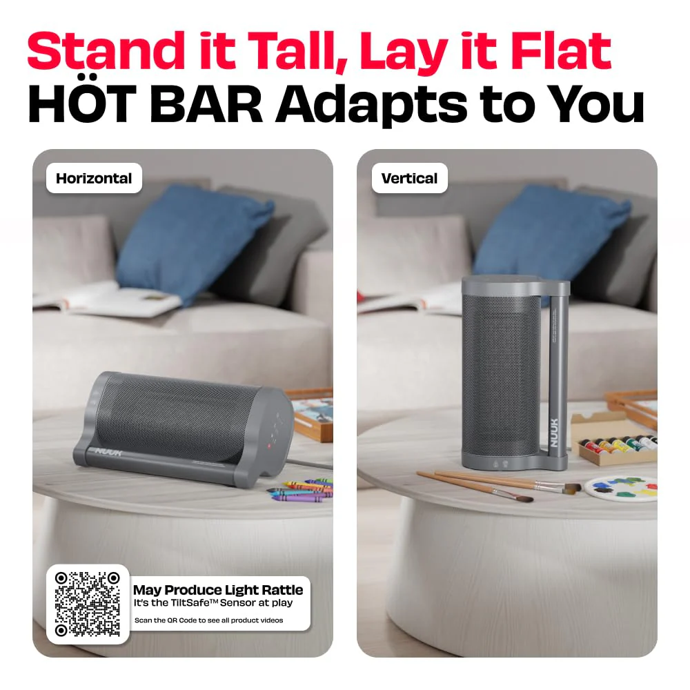 NUUK HÖT BAR 2-Sec Instant Heating PTC Heater for Room | Upto 20% Bill Savings | Zero Dryness | Super-Silent, Portable | Vertical & Horizontal Use | 2200W | Perfect Replacement for small 7/9 fin OFRs - Image 7