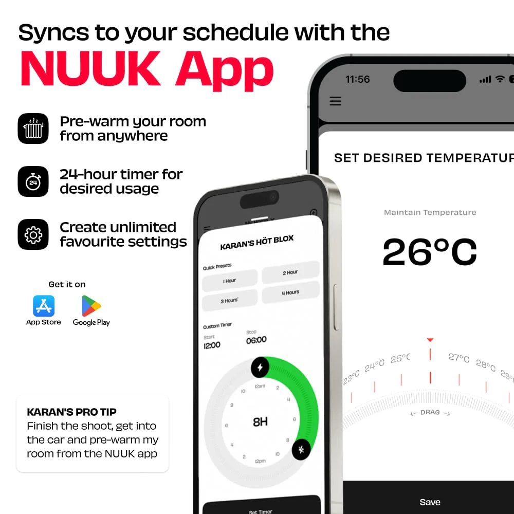NUUK HÖT BLOX Smart OFR | Free Storage Bag | Remote Control & Smart App | Up to 20% Energy Savings | 30% Faster Heating | 11 M-Shaped Fins | 2200W Power | 4 Heat Modes | Oil Heater For Home - Image 6