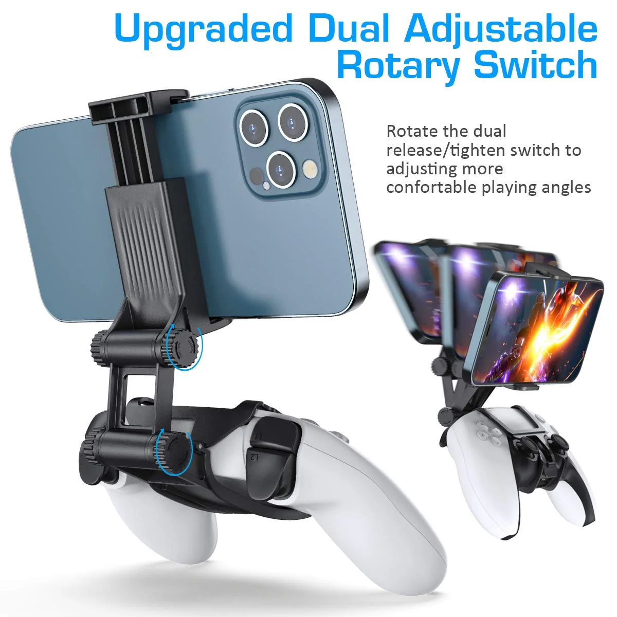 OIVO For PS5 Controller Phone Mount Clip, Mobile Gaming Clip Cell Phone Stand Holder Replacement for Playstation 5 PS5 Controller Remote Play - Image 2