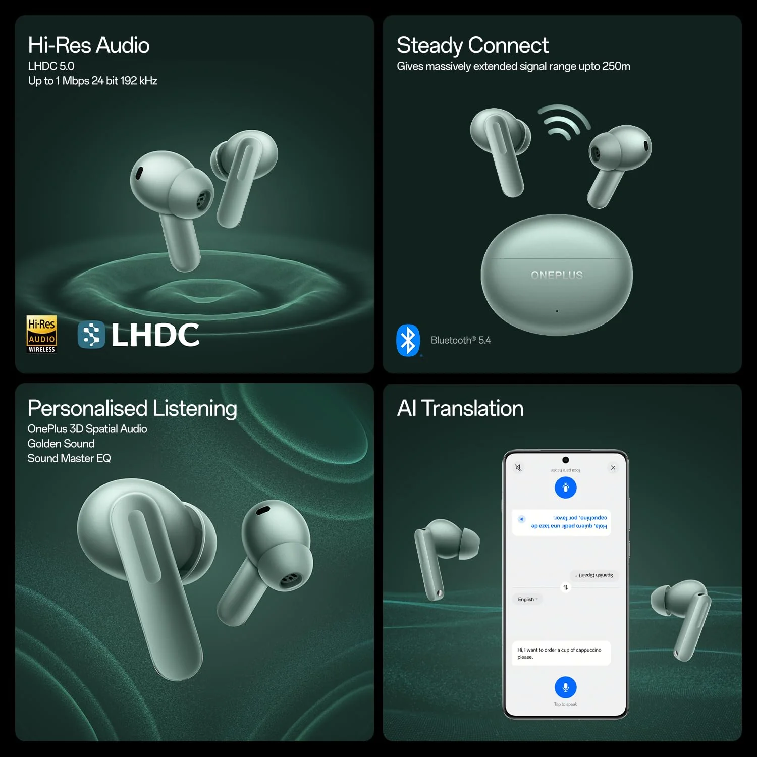 OnePlus Buds 4 TWS Earbuds with Upto 55dB Real-time ANC, Adaptive Mode, Dual Drivers and DACs, 3D Audio, Upto 45hrs Music Playback, Dual-Device connectivity, 47ms Low Latency, Storm Gray - Image 3