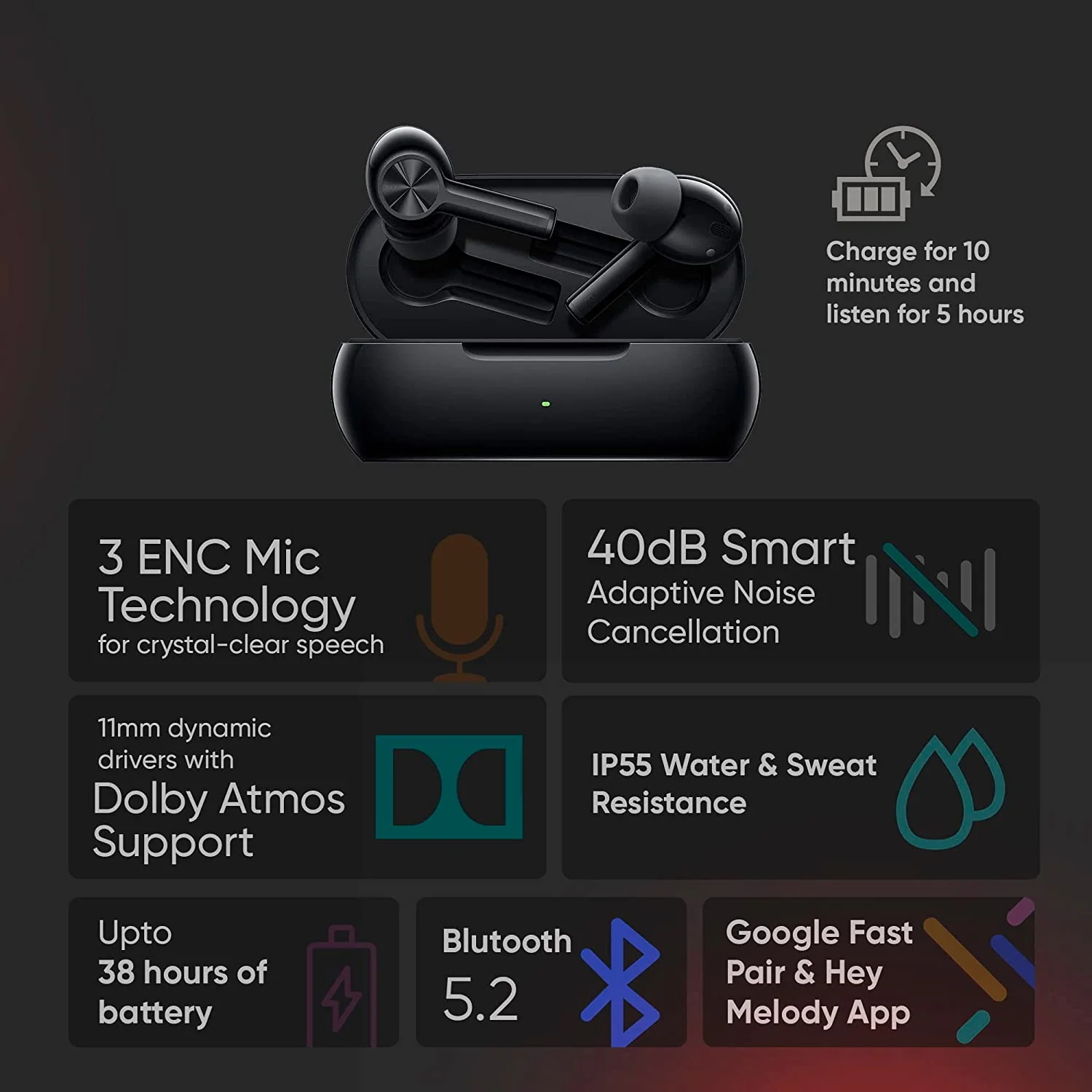 OnePlus Buds Z2 Bluetooth Truly Wireless in Ear Earbuds with mic, Active Noise Cancellation - Image 6