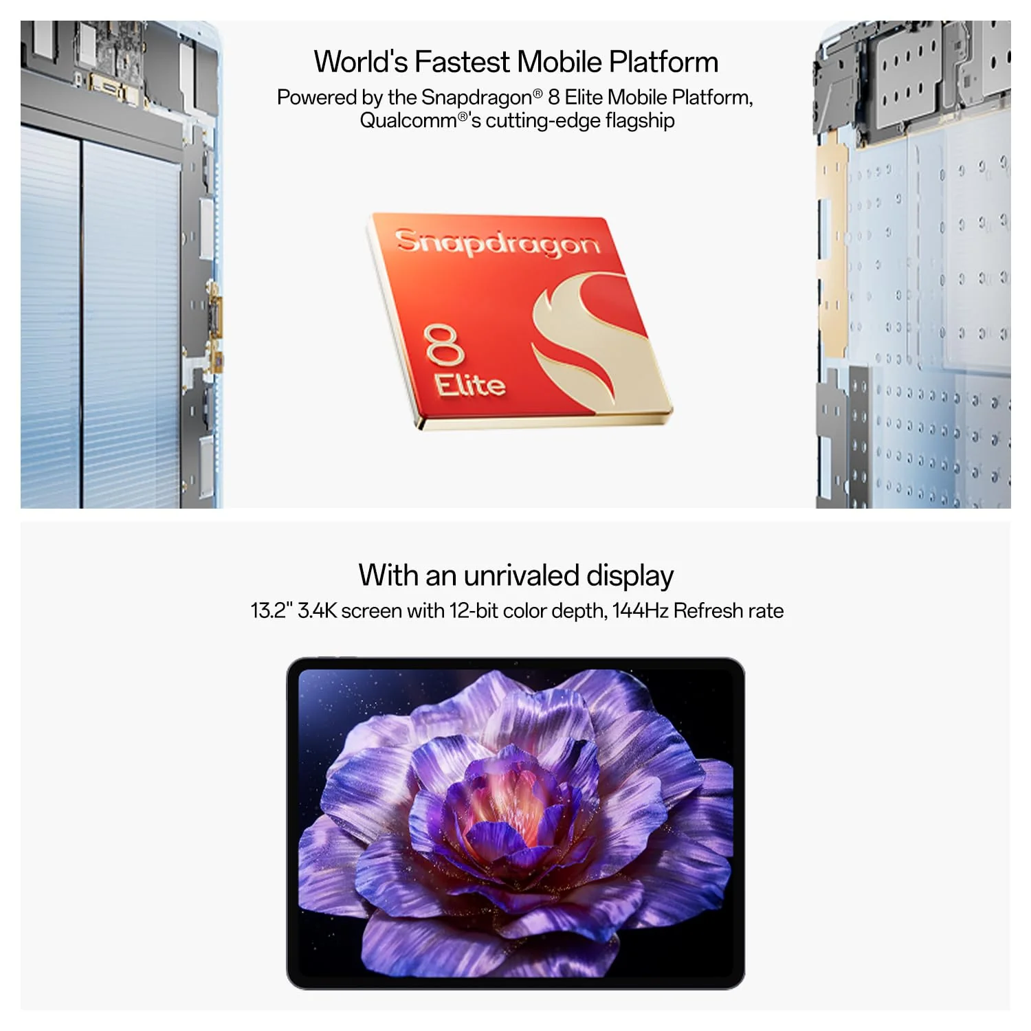 OnePlus Pad 3 World's Fastest Snapdragon 8 Elite Processor, 13.2" 3.4k Screen, 144Hz Adaptive Refresh Rate, 8 Speakers, OnePlus AI, 12140 mAh Battery, WiFi - Image 2