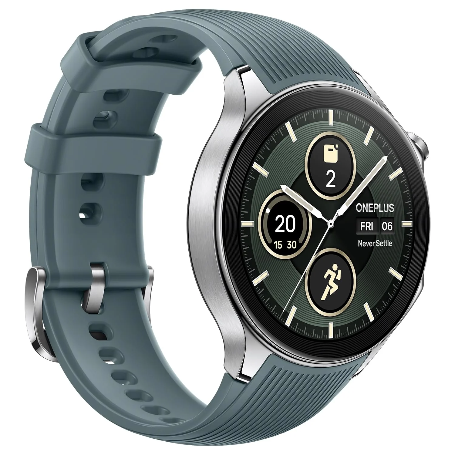 OnePlus Watch 2 with Wear OS 4,Snapdragon W5 Chipset,Upto 100hrs battery life,1.43’’ AMOLED Display,Stainless Steel & Sapphire Crystal build,Dual Frequency GPS,5 ATM, IP68 & BT Calling - Image 3