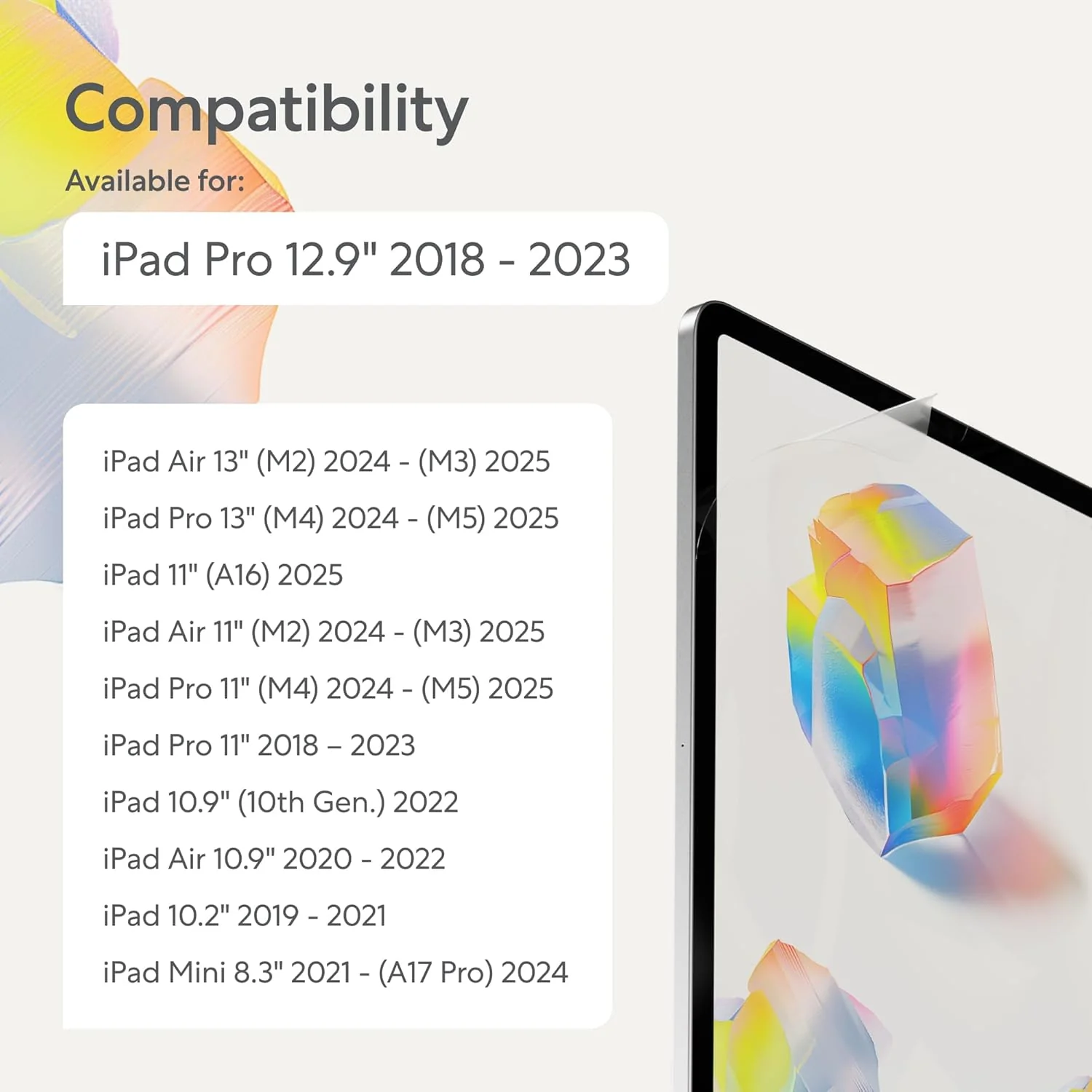 Paperlike 2.1 (2 Pcs) for iPad Pro 12.9 (6th / 5th / 4th / 3rd Gen) for an authentic paper-feel, Transparent Matte Pet Screen Protector For Notetaking And Drawing Like On Paper for Tablet - Image 2