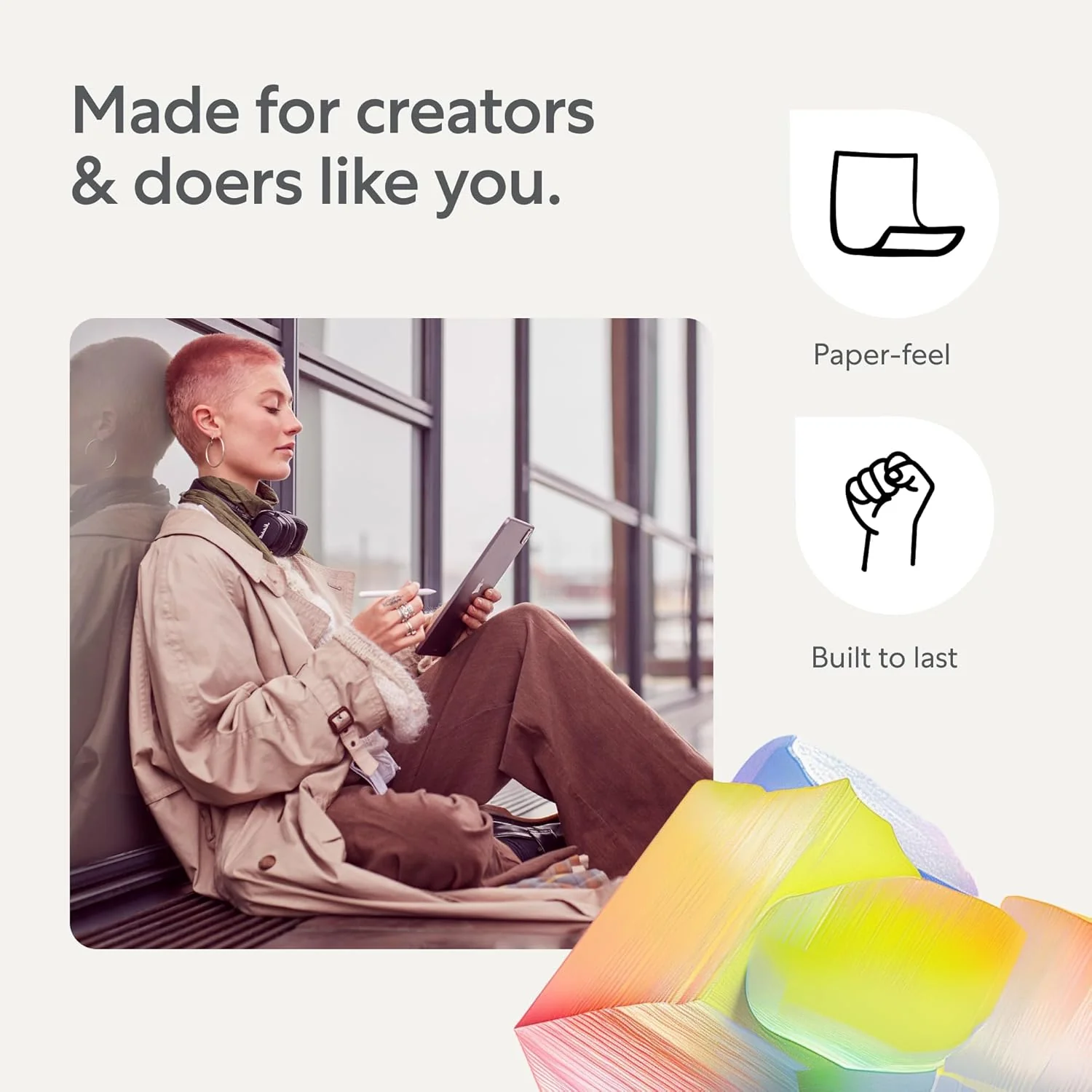 Paperlike 2.1 (2 Pcs) for iPad Pro 12.9 (6th / 5th / 4th / 3rd Gen) for an authentic paper-feel, Transparent Matte Pet Screen Protector For Notetaking And Drawing Like On Paper for Tablet - Image 5