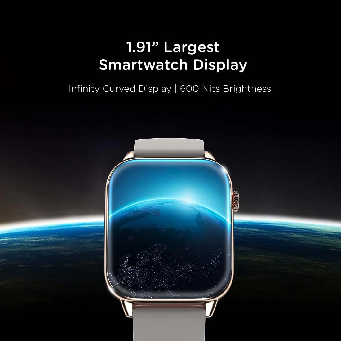 Pebble Cosmos Ultra 1.91" High Resolution Curved Display with Ultra-Thin Dial and Bluetooth Calling - Ovory Gold - Image 2
