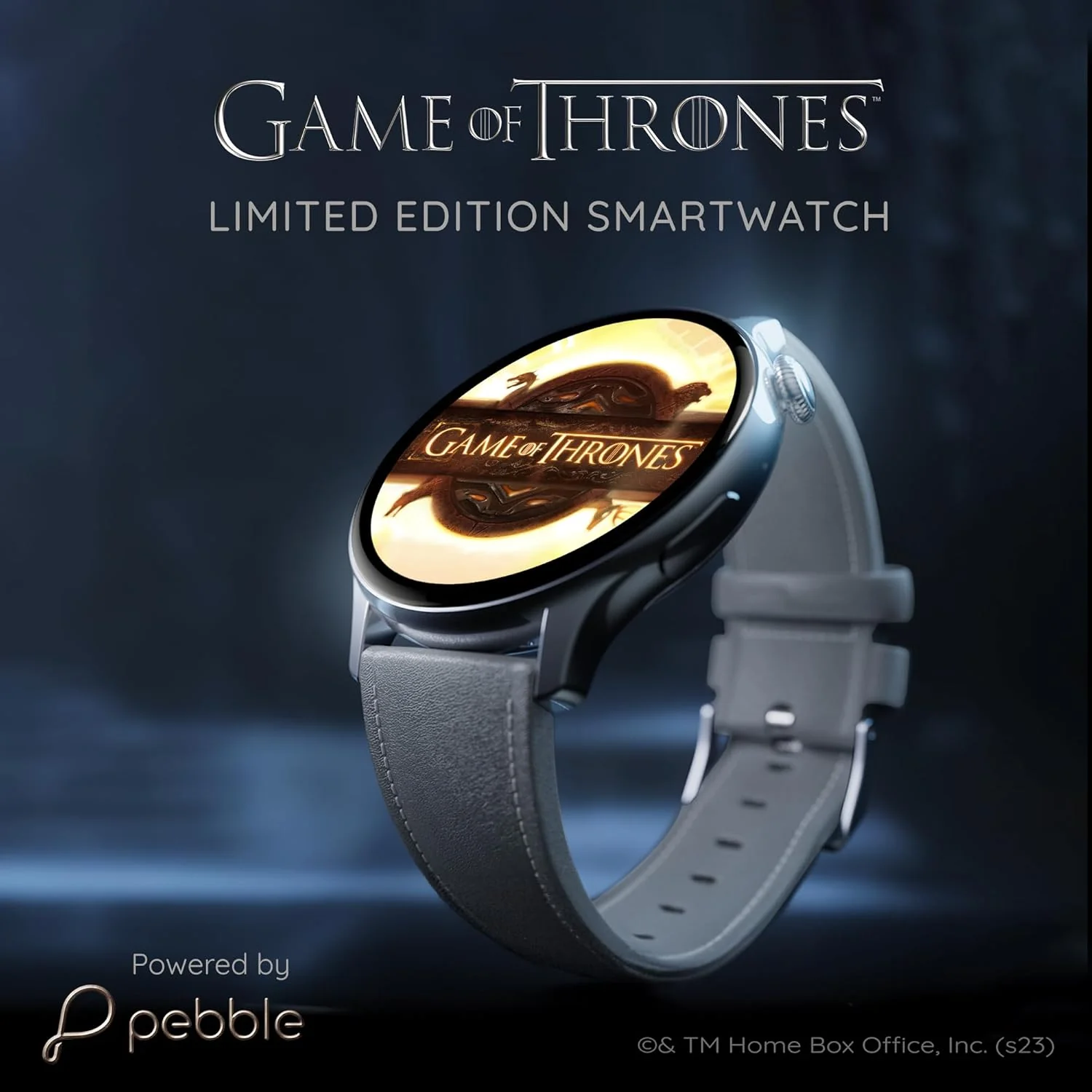 Pebble Game of Thrones Limited Edition Luxury Smartwatch - 1.43” (3.63 cm) Amoled Always-On Display, Feather Touch, Bluetooth Calling, Responsive Watch Faces, 24/7 Health Suite, AI Voice Assistance - Image 2