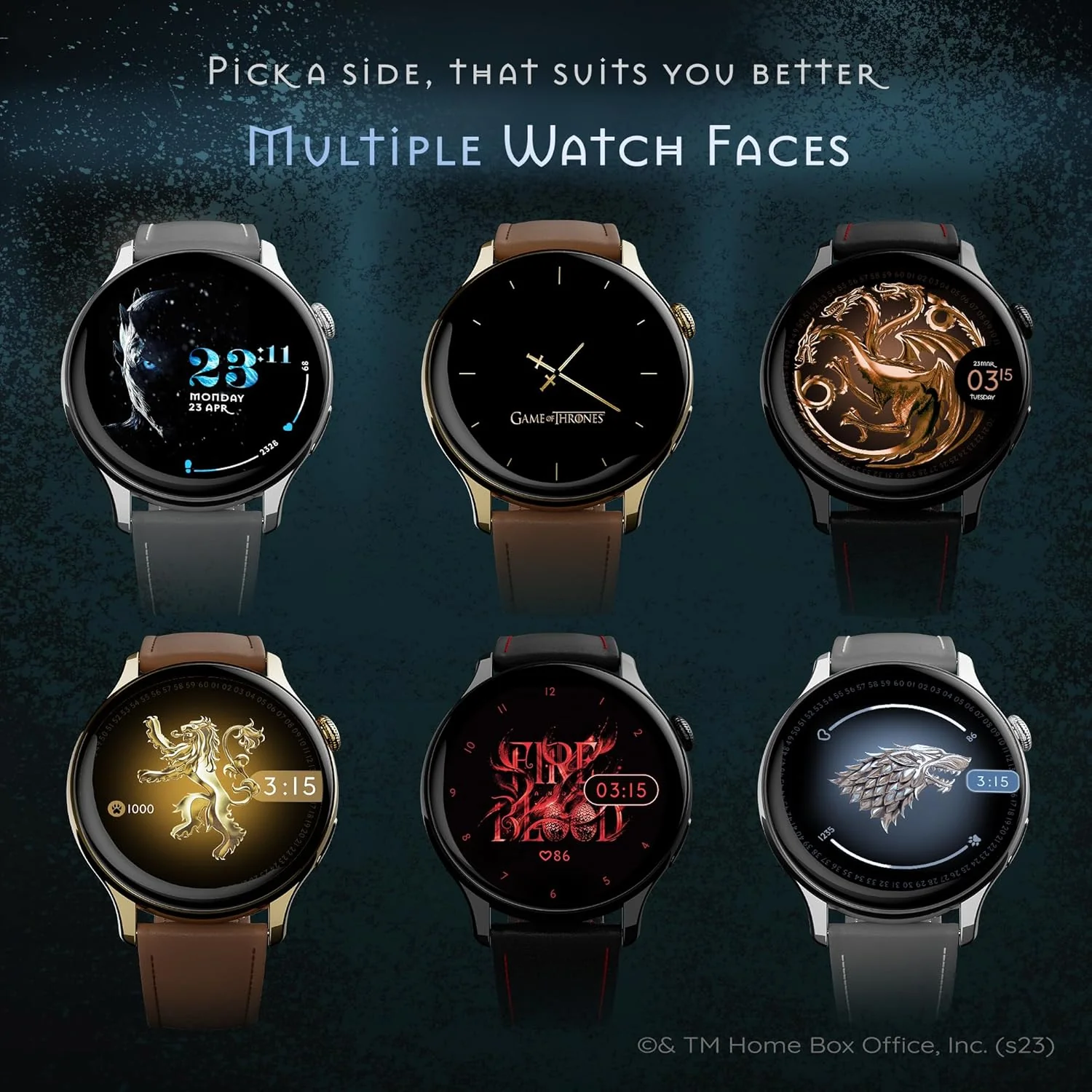 Pebble Game of Thrones Limited Edition Luxury Smartwatch - 1.43” (3.63 cm) Amoled Always-On Display, Feather Touch, Bluetooth Calling, Responsive Watch Faces, 24/7 Health Suite, AI Voice Assistance - Image 5