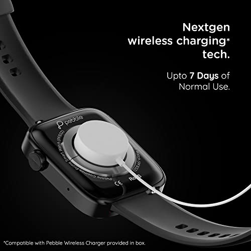 Pebble Newly Launched Cosmos Prime Bluetooth Calling Smart Watch, Largest 1.91" Bezel-Less Edge-to-Edge Display, 600 Nits Brightness, Sleek Metallic Body, Wireless Charging, Health Suite (Jet Black) - Image 4