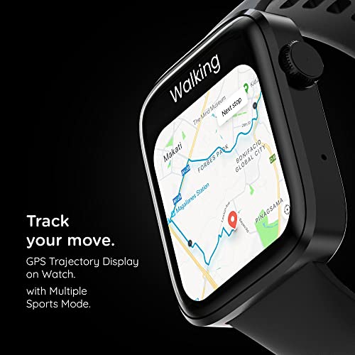 Pebble Newly Launched Cosmos Prime Bluetooth Calling Smart Watch, Largest 1.91" Bezel-Less Edge-to-Edge Display, 600 Nits Brightness, Sleek Metallic Body, Wireless Charging, Health Suite (Jet Black) - Image 5