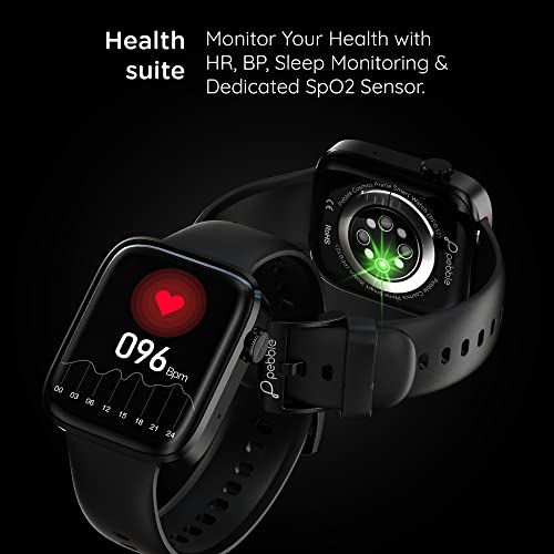 Pebble Newly Launched Cosmos Prime Bluetooth Calling Smart Watch, Largest 1.91" Bezel-Less Edge-to-Edge Display, 600 Nits Brightness, Sleek Metallic Body, Wireless Charging, Health Suite (Jet Black) - Image 6