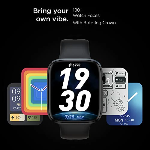 Pebble Newly Launched Cosmos Prime Bluetooth Calling Smart Watch, Largest 1.91" Bezel-Less Edge-to-Edge Display, 600 Nits Brightness, Sleek Metallic Body, Wireless Charging, Health Suite (Jet Black) - Image 7