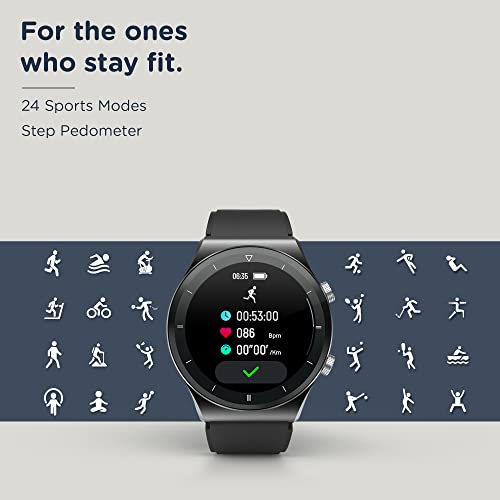 Pebble Revo Smartwatch, 1.3"(3.3cm) HD Touchscreen, Bluetooth Calling, Smart Watch with Rolling UI & Dual Button Technology, Spo2, Heart Rate & Temperature Monitoring (Black), (PFB13 Charcoal Black) - Image 7