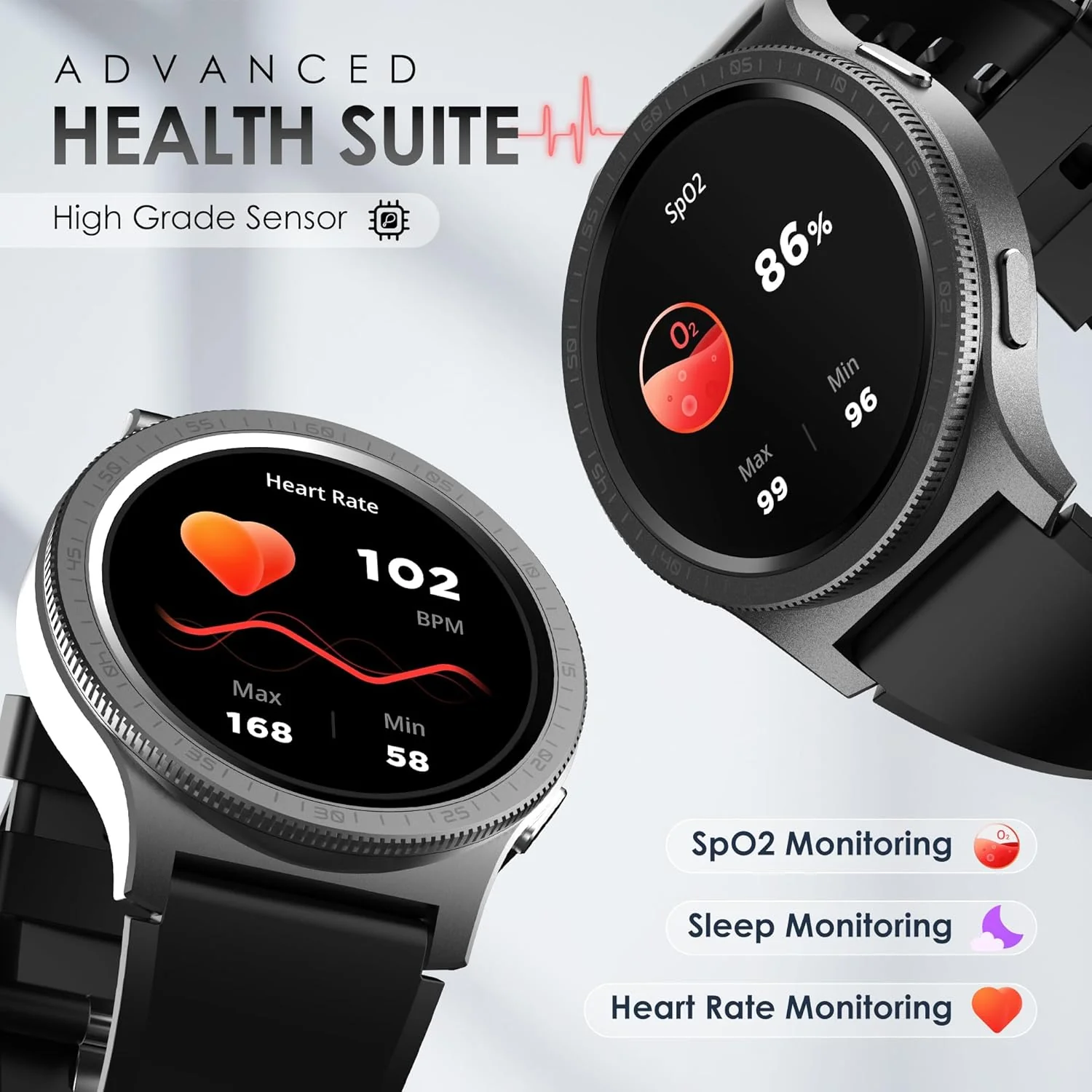 Pebble Revolve Pro 1.43" Ultra AMOLED Smartwatch | Rotating Bezel | 600 Nits Brightness | AOD | High-Accuracy Step Counter | Metal Build & Premium Strap | BT Calling | DIY Watch Faces - Grey - Image 6