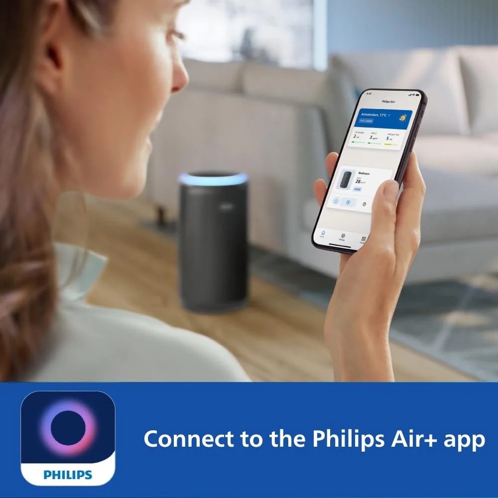 Philips AC4221 Smart Air Purifier For Home|Real Time AQI Display|Covers Upto 700 Sqft|Removes 99.97% Of Virus,Allergen,Dust & Pm2.5|50% Quieter|Filter Life Upto 9000 Hrs|Ideal For Living Room, Grey - Image 5