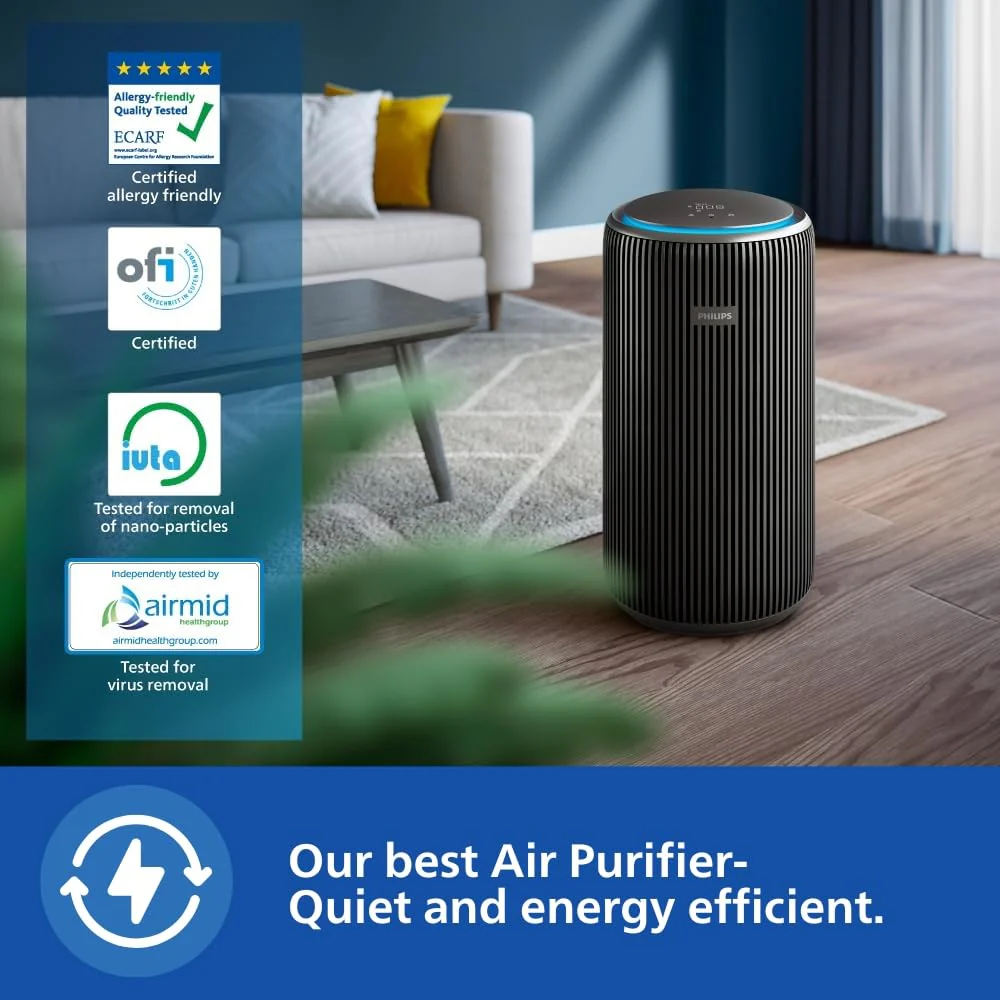 Philips AC4221 Smart Air Purifier For Home|Real Time AQI Display|Covers Upto 700 Sqft|Removes 99.97% Of Virus,Allergen,Dust & Pm2.5|50% Quieter|Filter Life Upto 9000 Hrs|Ideal For Living Room, Grey - Image 6