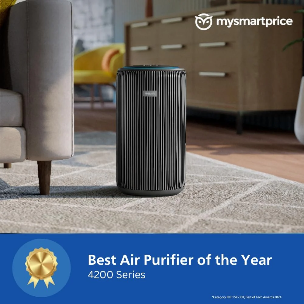 Philips AC4221 Smart Air Purifier For Home|Real Time AQI Display|Covers Upto 700 Sqft|Removes 99.97% Of Virus,Allergen,Dust & Pm2.5|50% Quieter|Filter Life Upto 9000 Hrs|Ideal For Living Room, Grey - Image 7