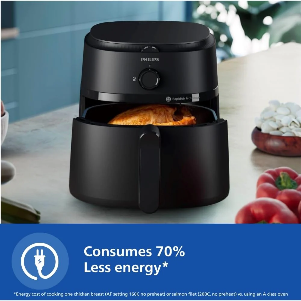 PHILIPS Air Fryer NA130/00, uses up to 90% less fat, 1700W, 6.2 Liter, with Rapid Air Technology (Black), Extra Large - Image 5