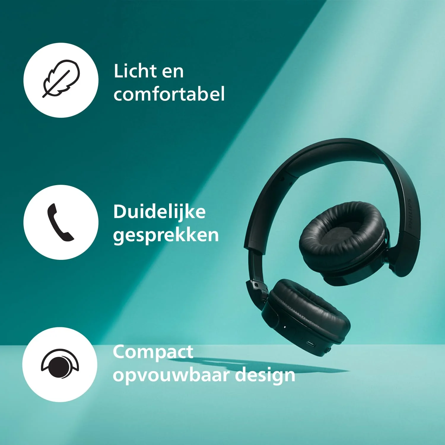 PHILIPS Audio TAH4209 Bluetooth Headphones,Lightweight and Foldable Design, 32mm Neodynamic Drivers, 55H Playtime, USB Type-C Fast Charging, Built-in Mic for Smartphone, Laptop, Tablet - Image 9