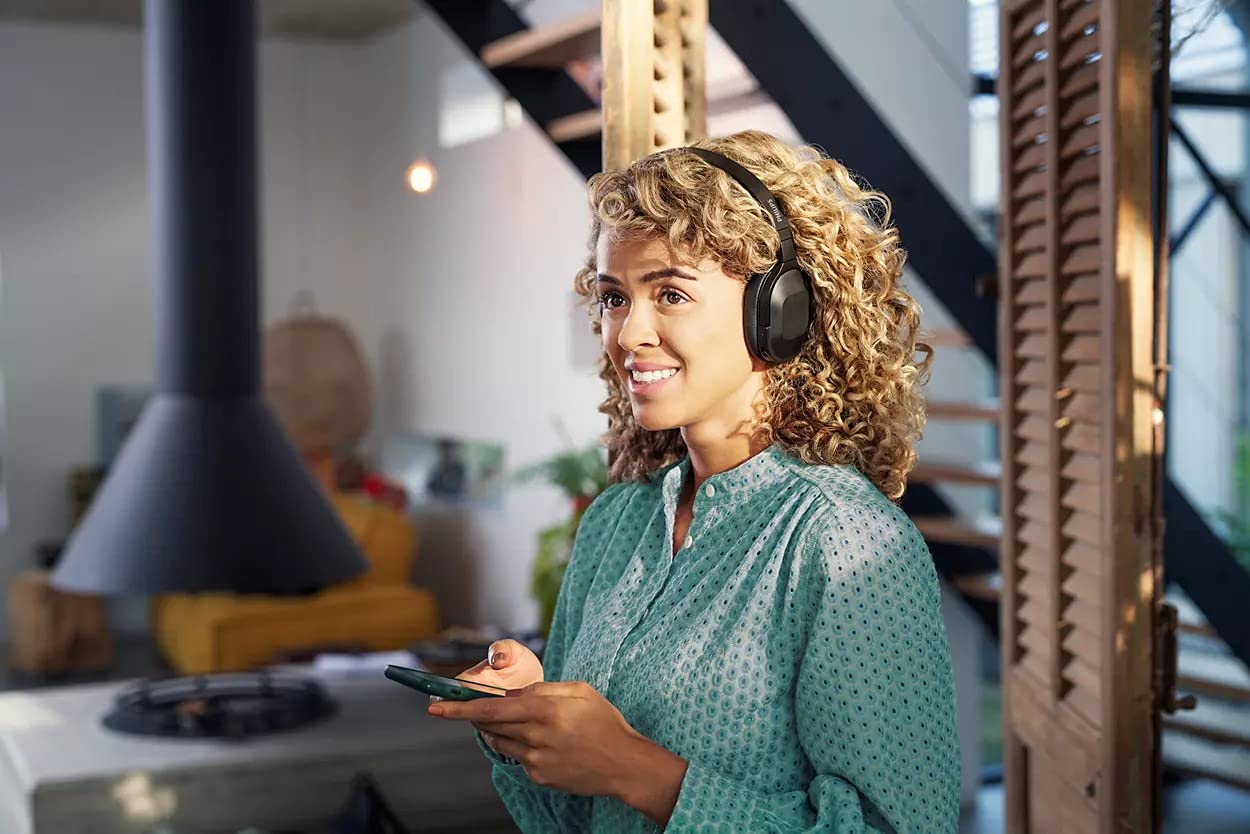 PHILIPS Audio TAH6506BK/00 Slim & Lightweight Bluetooth Wireless Over Ear Headphones with Active Noise Cancellation, 30 Hrs Playtime & Multipoint Pairing with mic (Black) - Image 7