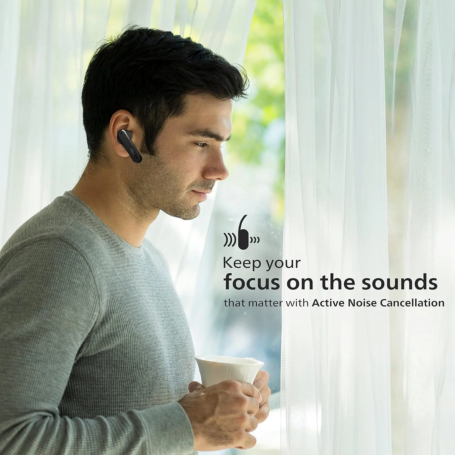 PHILIPS Audio TWS Tat4506 Bluetooth Truly Wireless in Ear Earbuds with Mic with Active Noise Cancellation, 24 Hrs Playtime (6+18), Ipx4, Touch Controls, C-Type Charging (Black) - Image 8