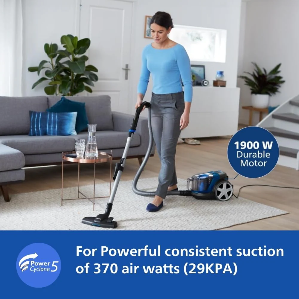 Philips PowerPro FC9352/01-Compact Bagless Vacuum Cleaner for Home (Machine Only/Without Accessories) (Retractable Cable Not Working) - Image 5