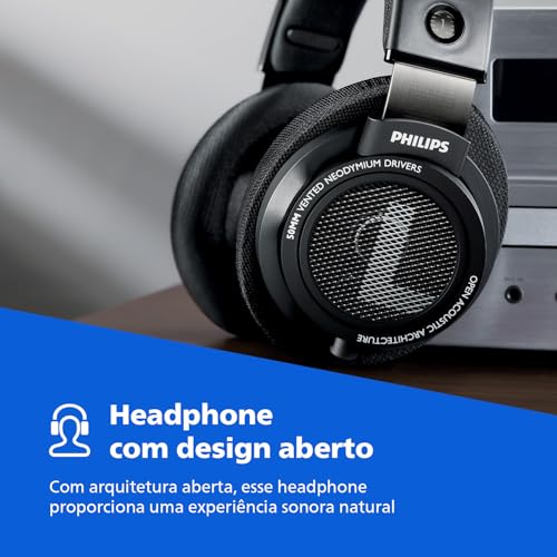 PHILIPS SHP9500 Over-Ear Headphones, HiFi Stereo, 50mm Neodymium Drivers, 101 dB, Breathable Ear Cushion, Steel Headband, Detachable 1.5m Cable, Gold-Plated 3.5mm Jack, Double Layered Cushion (Black) - Image 4