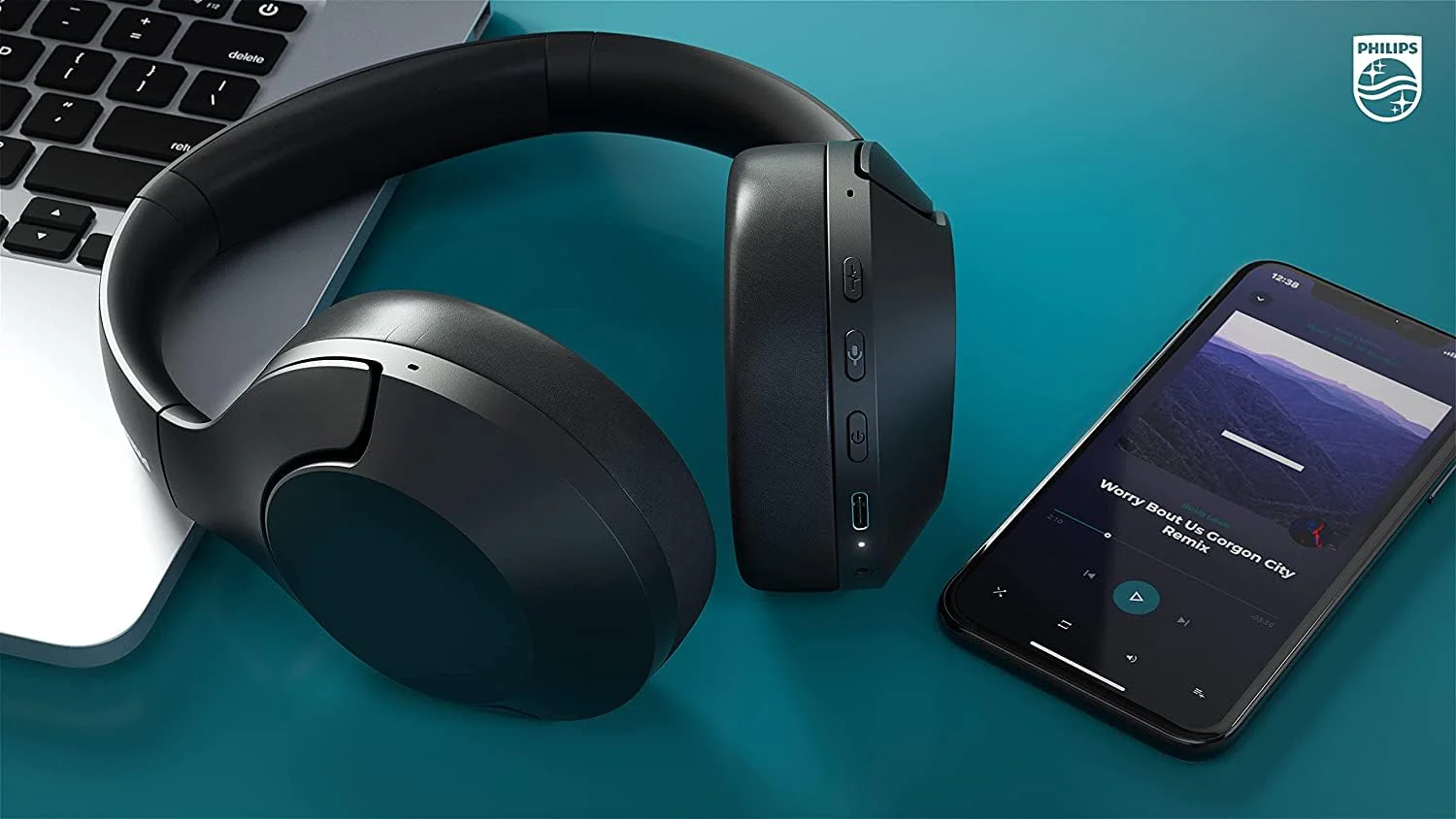 PHILIPS Wireless On Ear Headphones TAH8506BK, Sleek Design with Noise Cancellation Pro,Upto 60 Hrs of Play time, Touch Control (Black), Sensitivity: 96 dB (1K Hz) - Image 4