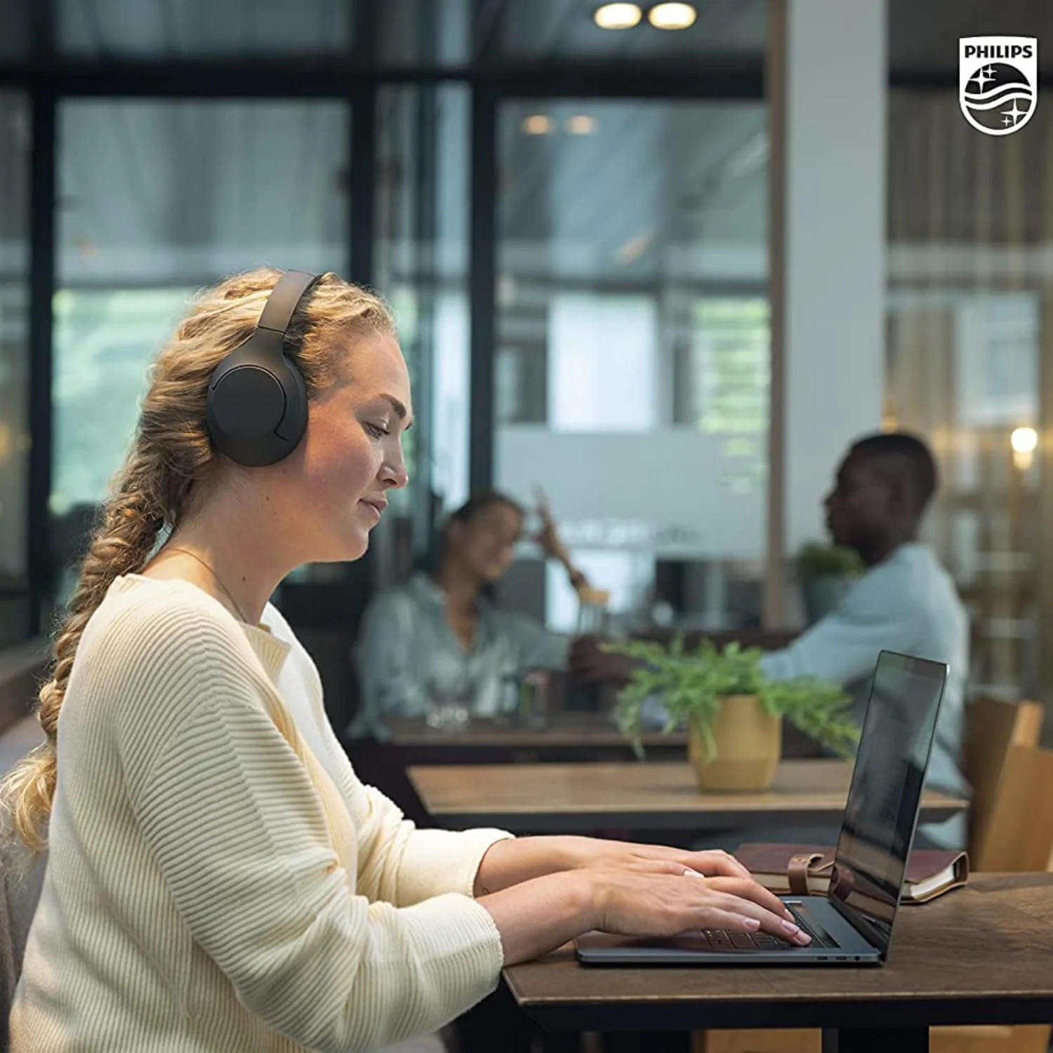 PHILIPS Wireless On Ear Headphones TAH8506BK, Sleek Design with Noise Cancellation Pro,Upto 60 Hrs of Play time, Touch Control (Black), Sensitivity: 96 dB (1K Hz) - Image 5