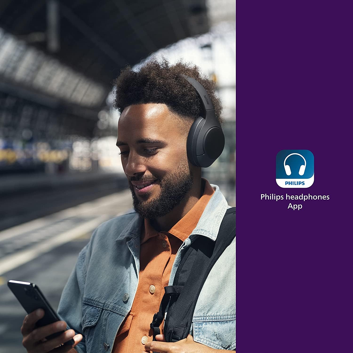 PHILIPS Wireless On Ear Headphones TAH8506BK, Sleek Design with Noise Cancellation Pro,Upto 60 Hrs of Play time, Touch Control (Black), Sensitivity: 96 dB (1K Hz) - Image 7