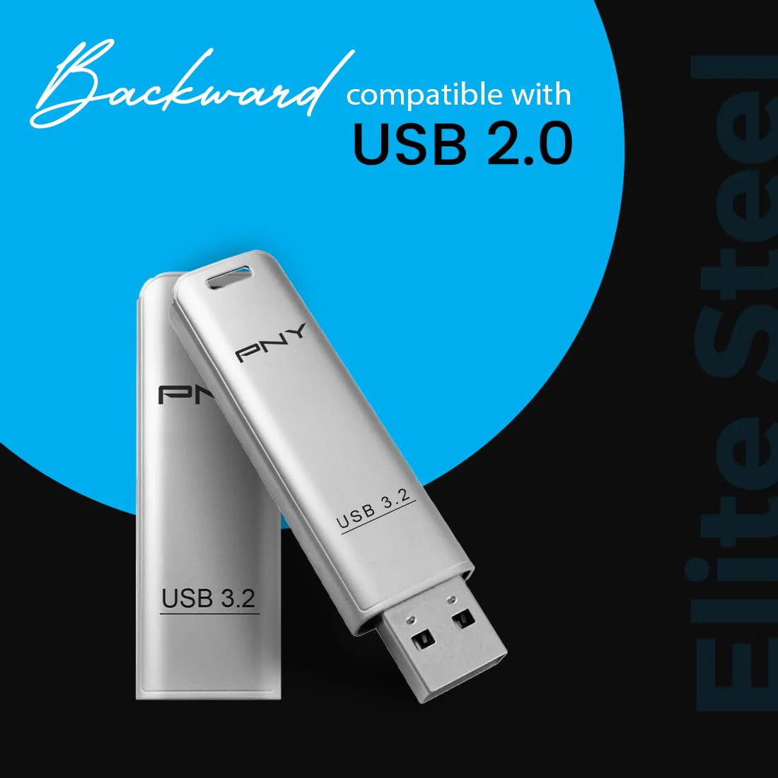 PNY Elite Steel 256GB USB 3.2 Pen Drive | Flash Drive - Silver - Image 6