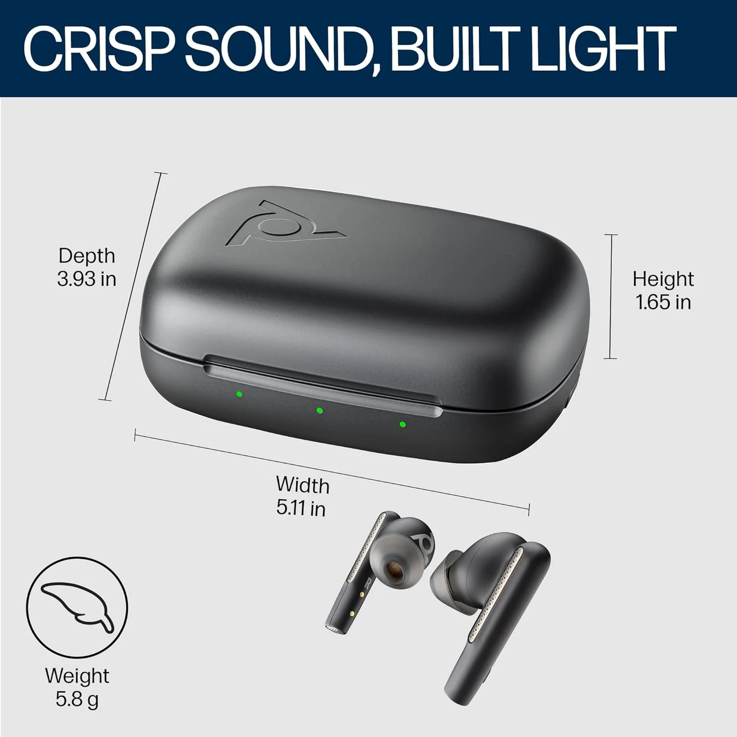 Poly Voyager Free 60 True Wireless Earbuds, in-Ear w/Noise-canceling mic, ANC, Black (BRAND NEW/SEALED) - Image 6