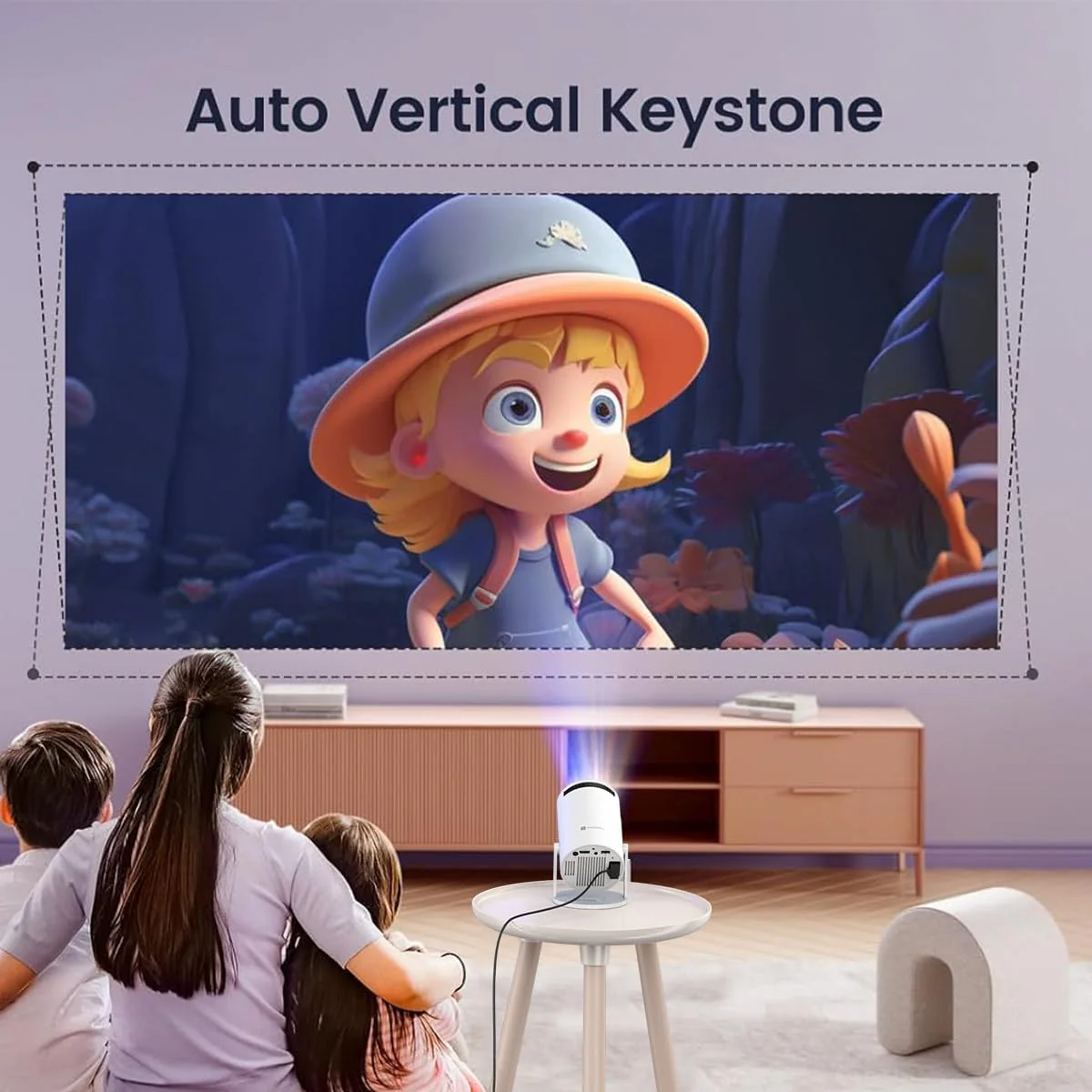 Portronics Beem 440 Smart LED Projector with 720p HD Resolution, Rotatable Design, Built-in Streaming Apps (Netflix, Prime Video, Hotstar), 2000 Lumens, Screen Mirroring, 3 Watts Speaker (White) - Image 2