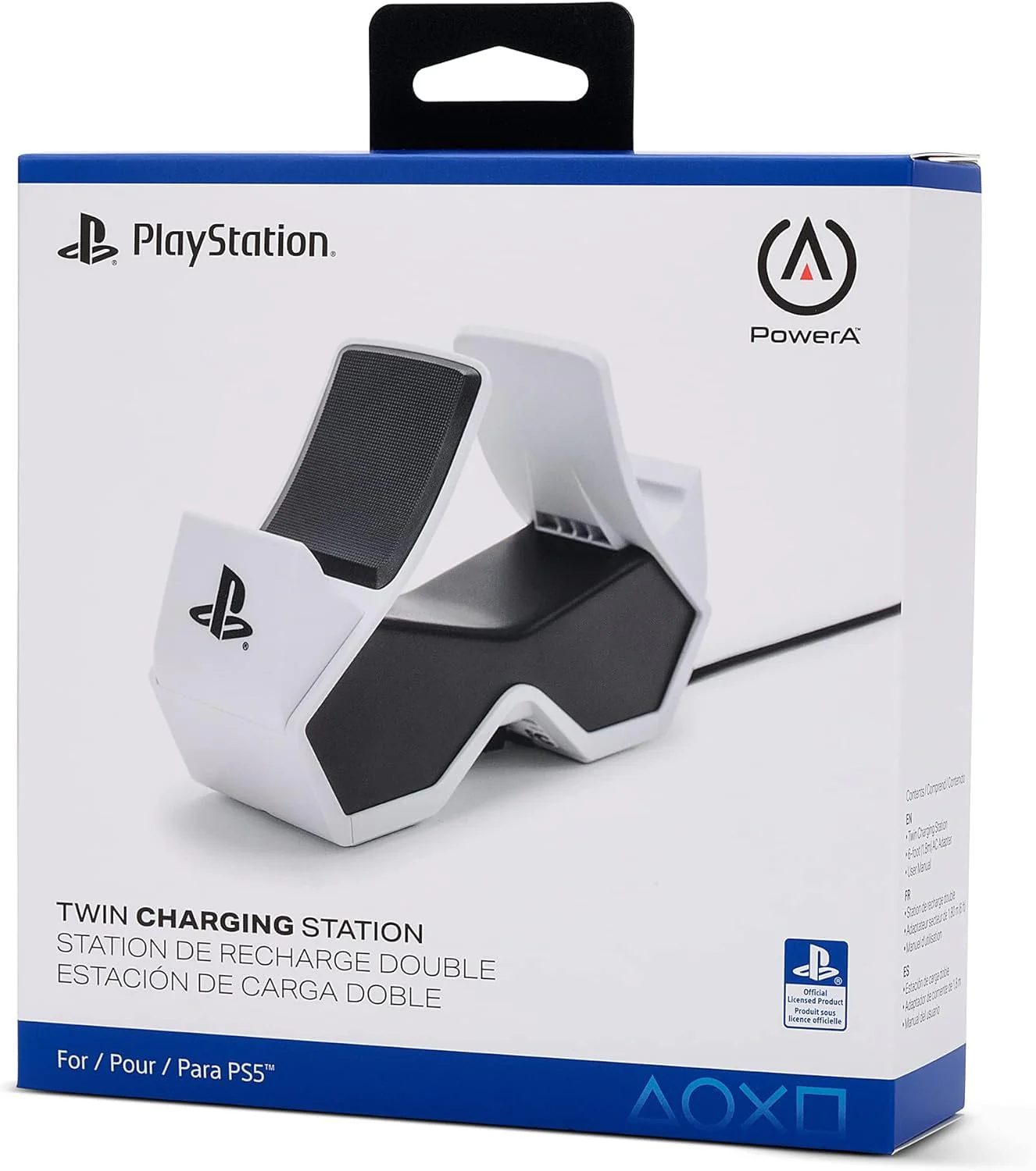 PowerA Twin Charging Station For PS5 Dualsense & Dualsense Edge Wireless Controllers,AC Adaptor Included,With LED Indicator,Vertical Dual Controller Fast Charging Dock (Officially Licensed),White - Image 9