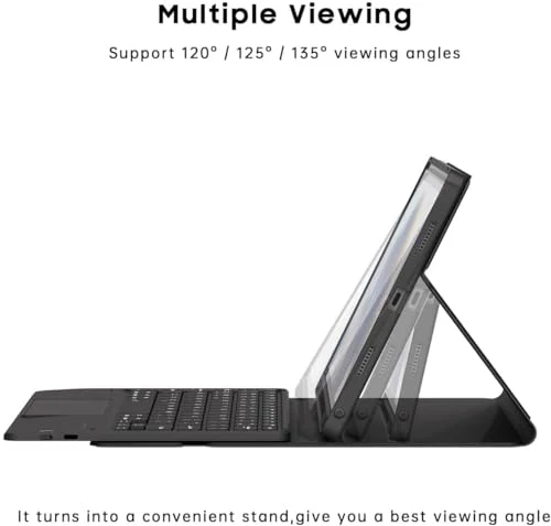 ProElite TouchPad Keyboard case for Redmi Pad Pro 12.1 inch, Magnetic Detachable Wireless Bluetooth TouchPad Keyboard Built-in 7-Colors Backlit, Black - Image 5