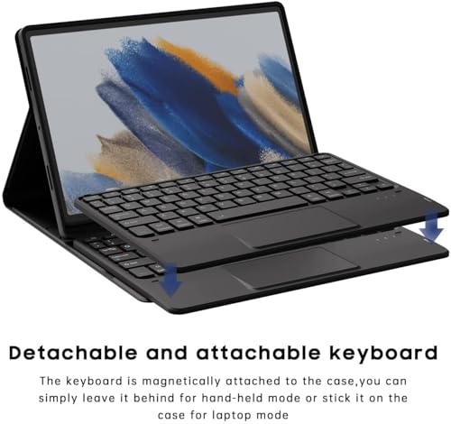 ProElite TouchPad Keyboard case for Redmi Pad Pro 12.1 inch, Magnetic Detachable Wireless Bluetooth TouchPad Keyboard Built-in 7-Colors Backlit, Black - Image 6