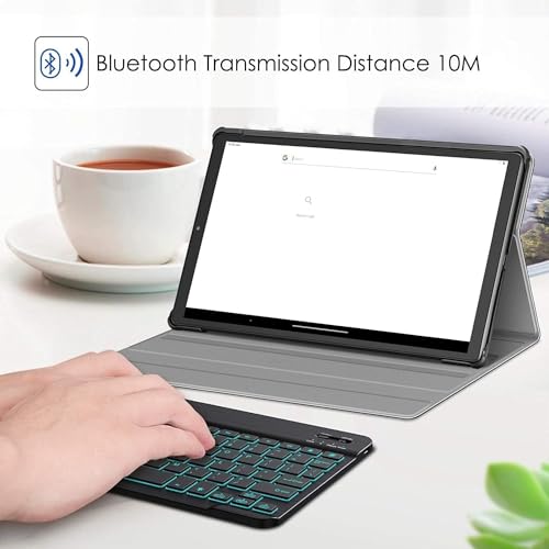 ProElite TouchPad Keyboard case for Redmi Pad Pro 12.1 inch, Magnetic Detachable Wireless Bluetooth TouchPad Keyboard Built-in 7-Colors Backlit, Black - Image 8