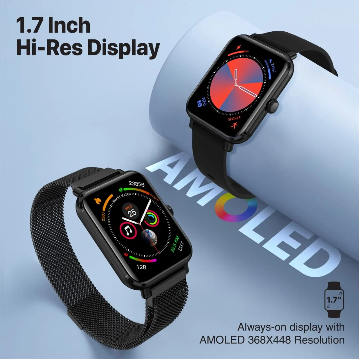 Promate ProWatch-M18 Fitness Smart Watch, 1.78� AMOLED Display, 240+ Media Storage, Bluetooth Calling, IP68 Water Resistance | 20 Days Battery Life, 37 Sports Modes, Real-time HR Tracking (Black) - Image 6