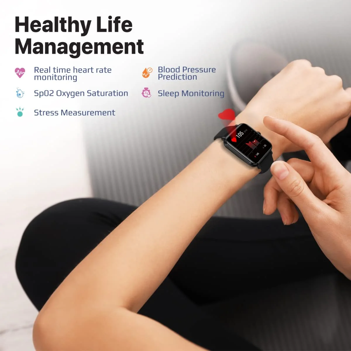 Promate ProWatch-M18 Fitness Smart Watch, 1.78� AMOLED Display, 240+ Media Storage, Bluetooth Calling, IP68 Water Resistance | 20 Days Battery Life, 37 Sports Modes, Real-time HR Tracking (Black) - Image 8
