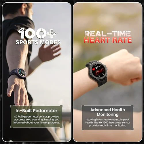 Promate Xwatch-R19, 1.53" Rugged Smart Watch for Men with BT Calling, Water Resistant, AI Voice Assistance, 100+Modes & Faces, 360+ Hrs Long Battery - Image 3