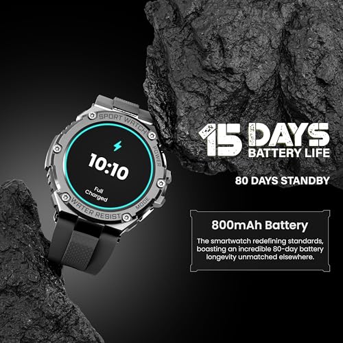 Promate Xwatch-R19, 1.53" Rugged Smart Watch for Men with BT Calling, Water Resistant, AI Voice Assistance, 100+Modes & Faces, 360+ Hrs Long Battery - Image 4