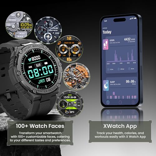 Promate Xwatch-R19, 1.53" Rugged Smart Watch for Men with BT Calling, Water Resistant, AI Voice Assistance, 100+Modes & Faces, 360+ Hrs Long Battery - Image 6