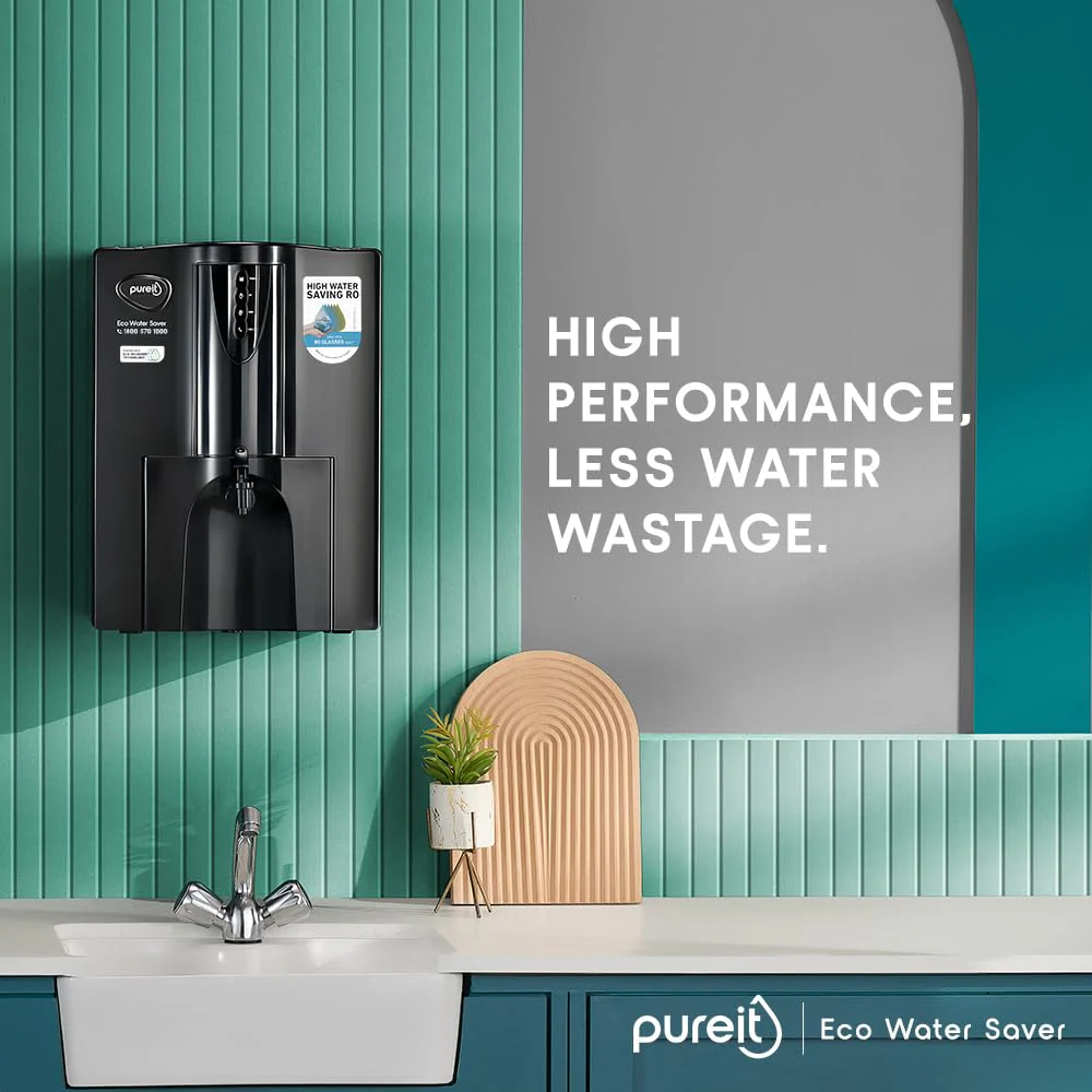 Pureit Eco Water Saver RO+UV+MF+Mineral | 7-Stage | 10L | Up to 60% Saving | Suitable for Borewell, Tanker & Municipal Supply | Table Top | Wall Mountable | Black - Image 4