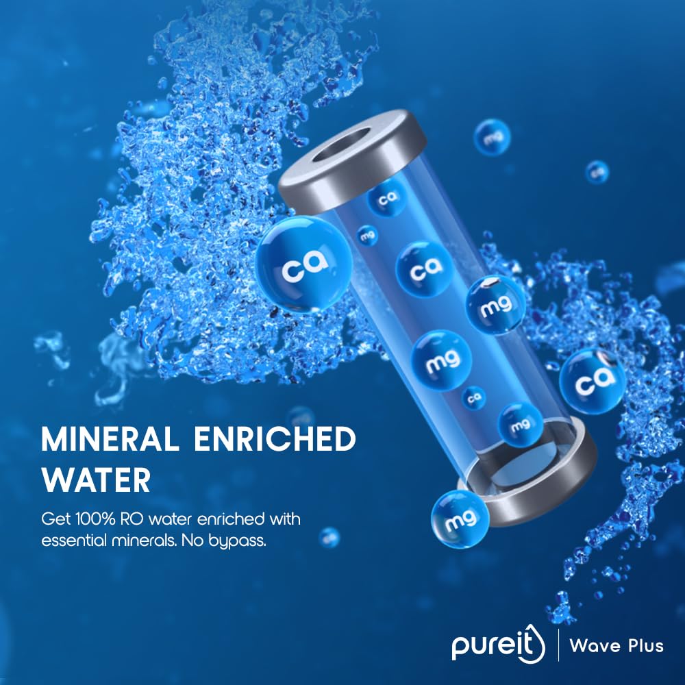 Pureit Wave Plus Mineral RO+UV | 6 stage Purification | 7 Litres Capacity | Up to 45% Water Saving | Suitable for Borewell, Tanker & Muncipal Water | Wall Mountable | Black - Image 4
