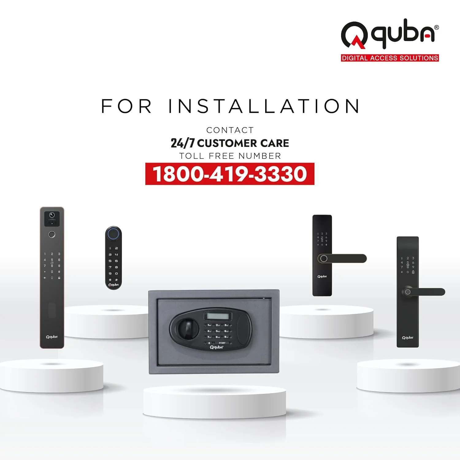 Quba QUANTRA Award-Winning Digital Lock | 5-Way Access Push-Pull Smart Lock | Black | WiFi & Fire Safety with Red Dot Design | Video Call & Emergency Exit - Image 7
