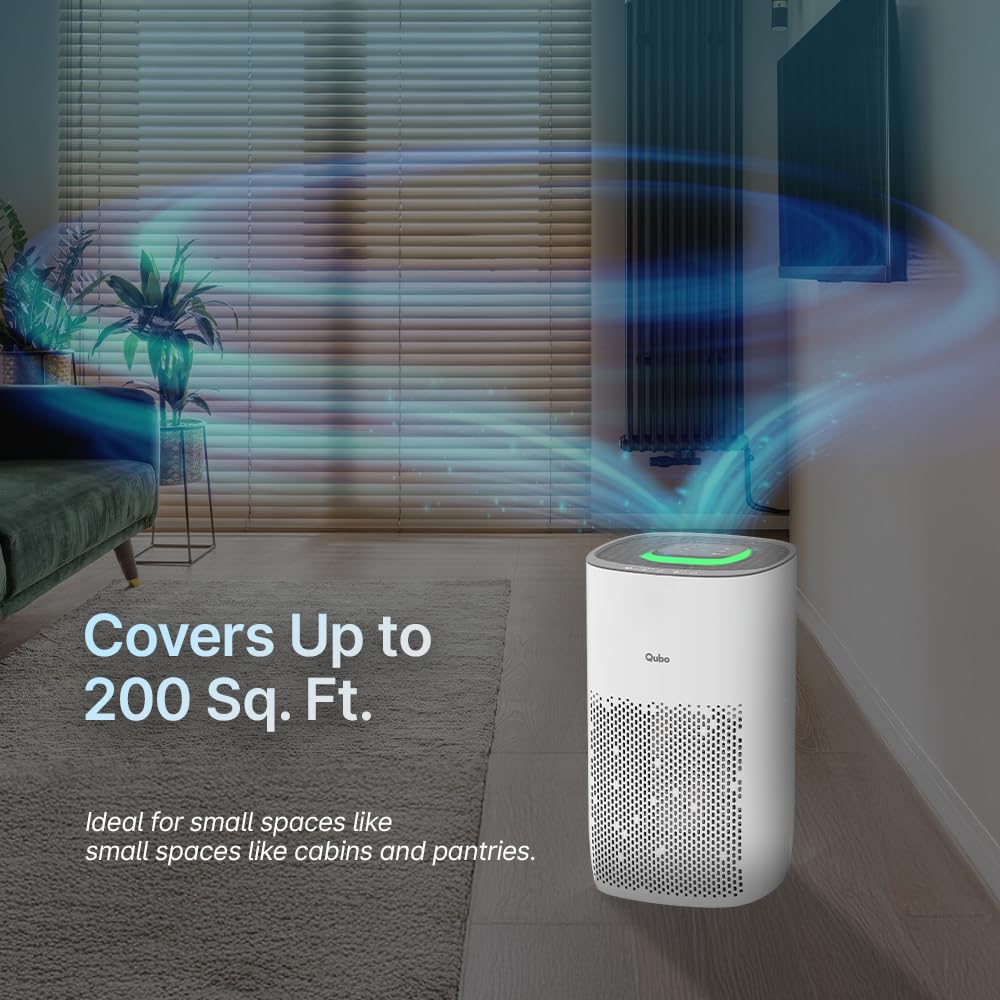 Qubo Smart Air Purifier Q200 for Home by Hero Group | Upto 200 Sq Ft | 99.99% Allergen Removal | HEPA H13 | 9000 Hrs Filter Life | App & Voice Control | Energy Saving | Ultra-Quiet BLDC Motor - Image 4