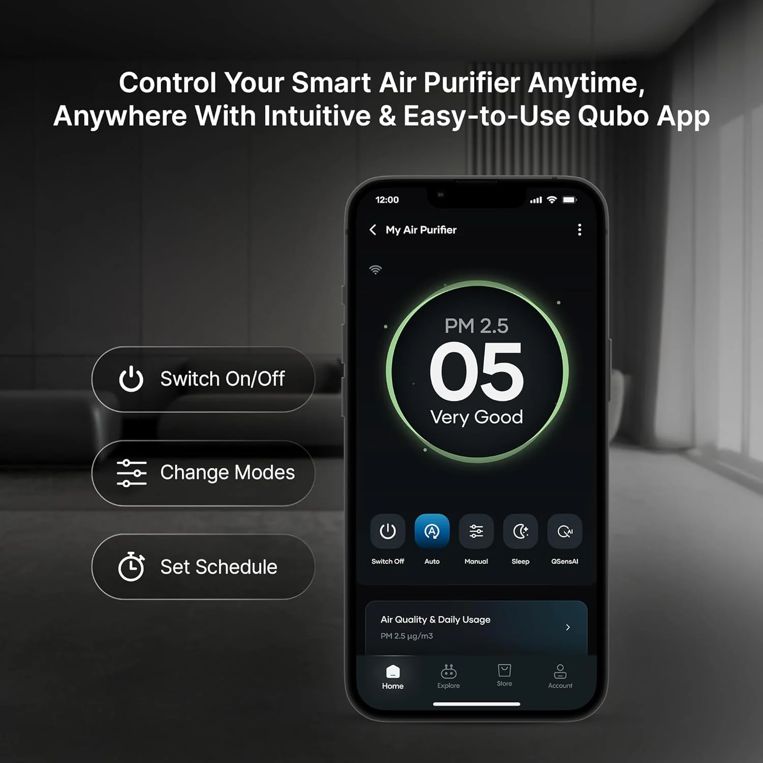 Qubo Smart Air Purifier R700 for Home by Hero Group | 700 Sq Ft | 99.99% Allergen Removal | HEPA H13 | 9000 Hrs Filter Life | App & Voice Control | Energy Saving | Ultra-Quiet BLDC Motor - Image 6